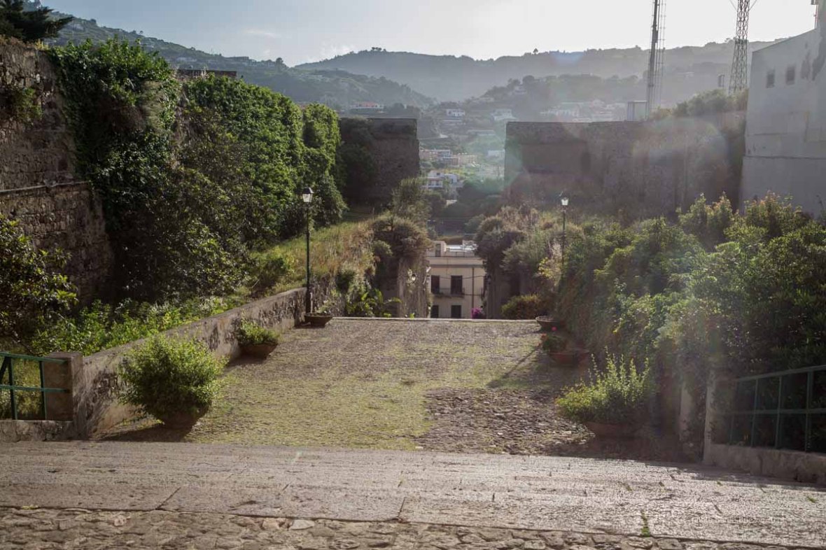 View of the gardens behind the Basilica San Bartolomeo, Lipari Island photographed by Serge Briez ©2014 Cap médiations, Thera Explorer