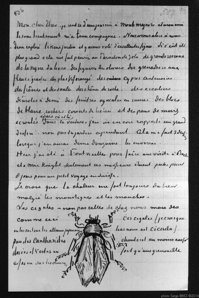 Illustrated letter from Vincent Van Gogh to his brother Theo (5 August 1882), Lettre illustrée de Vincent Van Gogh à son frère, Theo (le 5 août 1882) photographed by Serge Briez, ©2014 Cap médiations